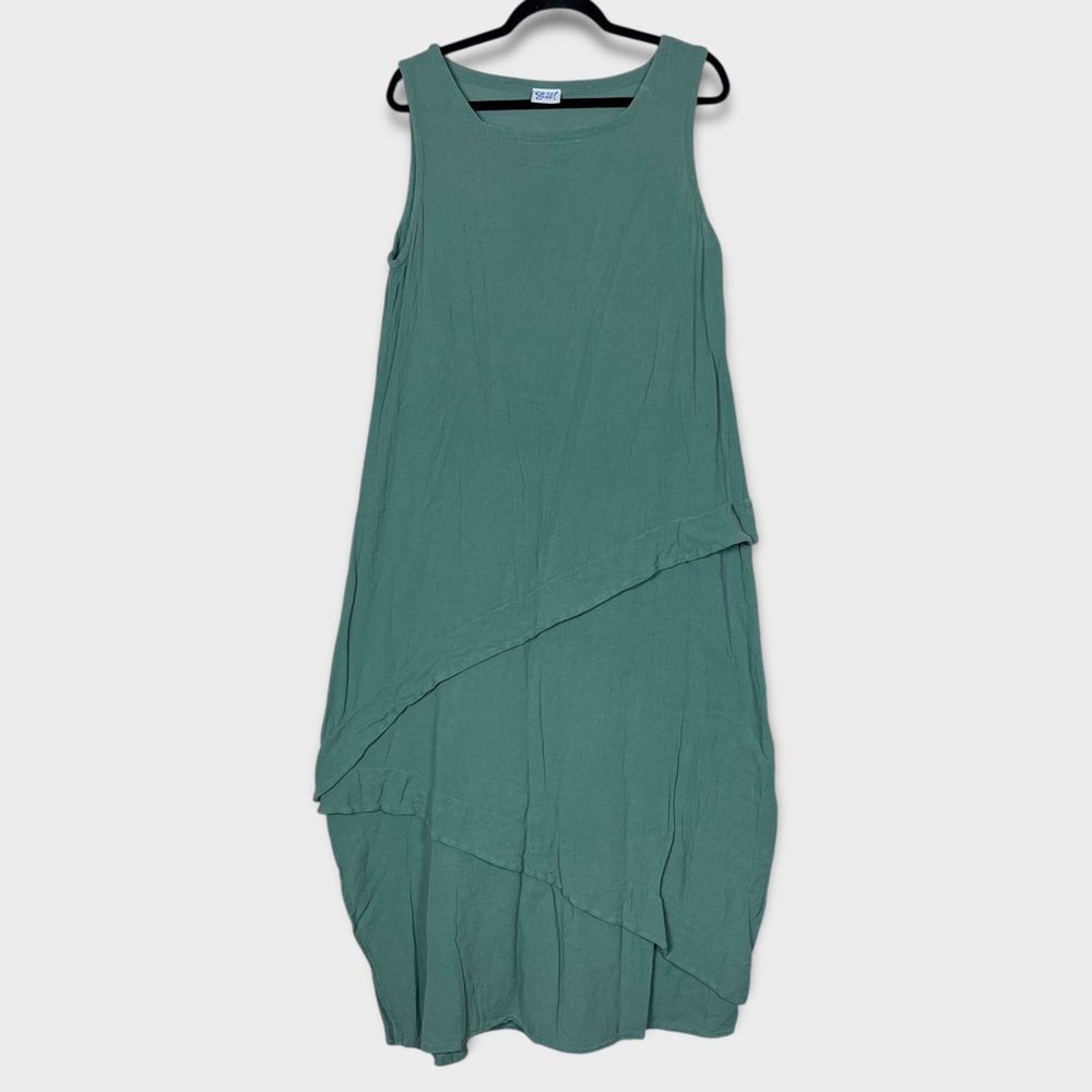 Oh My Gauze Cabo‎ Maxi Dress 2 Large XL Lagenlook Loose Fit Minimalist Neutral